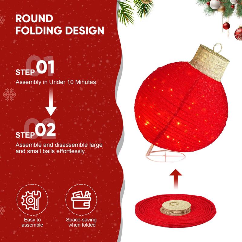 HollyHaus™ 3-Piece Lighted Pop-Up Christmas Ornament Set