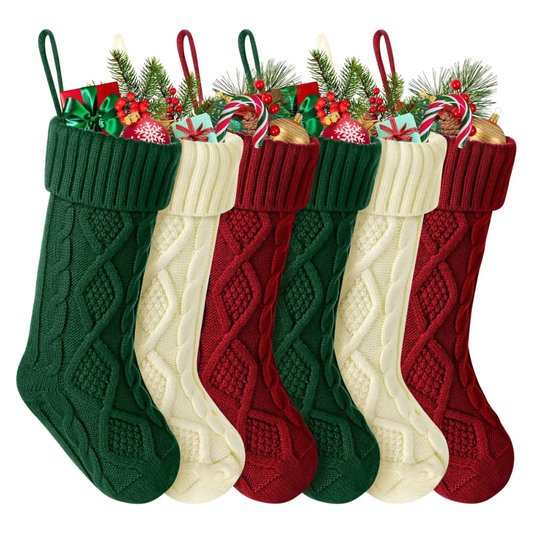 3-Piece Knitted Christmas Stocking Set